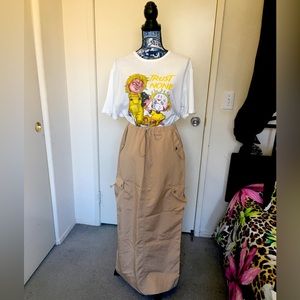 Adorable Dolls Kill Emory Park khaki colored cargo skirt w/back split